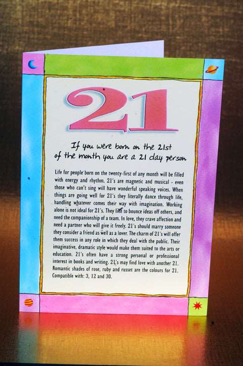 Numerology Birthday Card Packs - Days 21, 24, 25 and 26