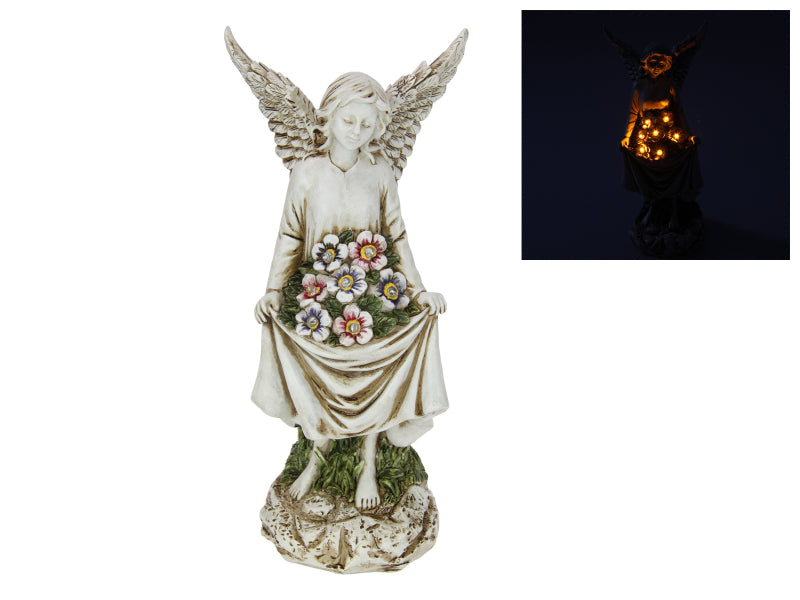 Standing Angel with Solar Flowers 30cm