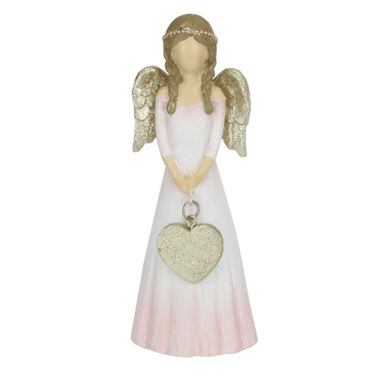 Angel with Gold Wings and Star, in her White/Lavendar Gown