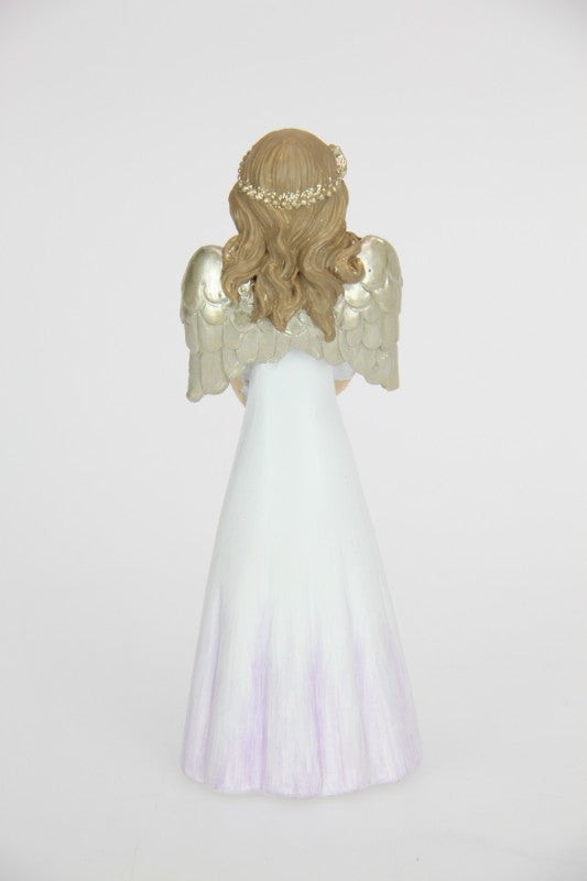 Angel with Gold Wings and Star, in her White/Lavendar Gown