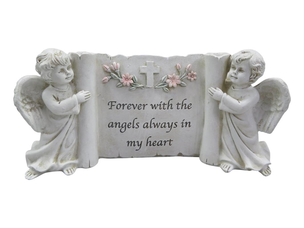 Cherubs Holding Memorial Scroll