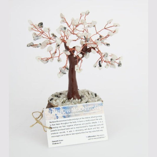 Rainbow Moonstone Gemstone Wish Tree - 20cm tall