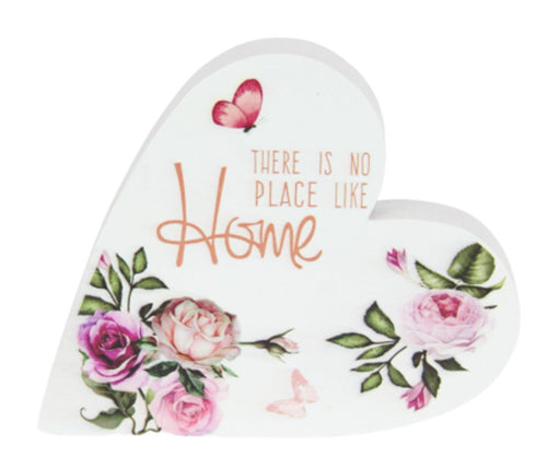 Floral Home Decor Plaque "There is No place like Home" 16.5cm long