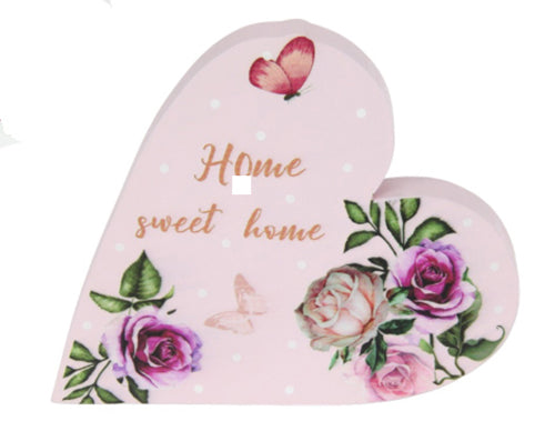 Floral Home Decor Plaque "Home Sweet Home" 16.5cm long