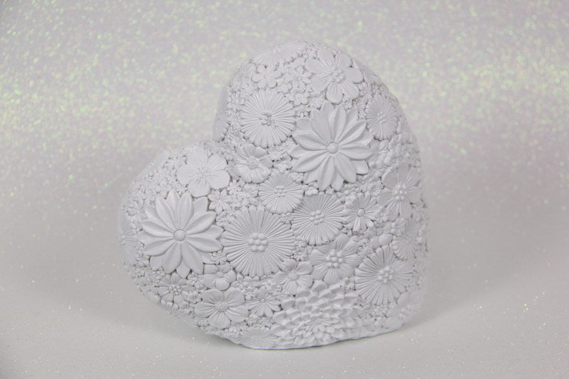 White Heart Trinket Box 14cm wide