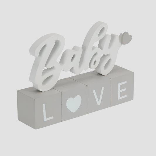 Baby Figurine with LOVE Blocks