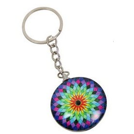 BOHO Glass Key Chain - Multi-coloured Mandala