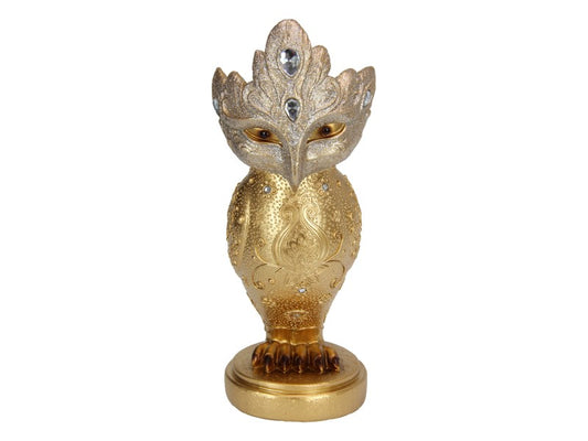 28cm Gold Mystical Jewelled Owl Figurine