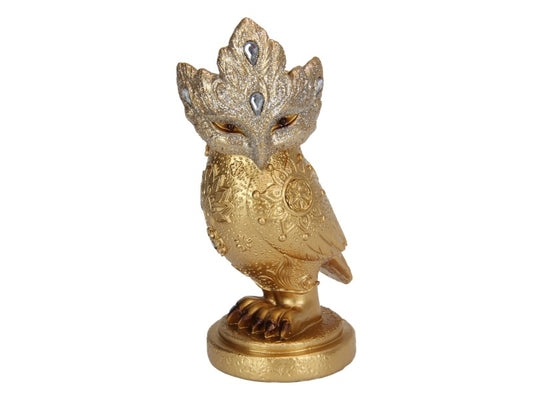 15cm Gold Mystical Jewelled Owl Figurine