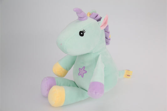 25cm PLUSH Green Unicorn Sitting