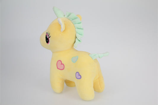 23cm PLUSH Yellow Unicorn Standing