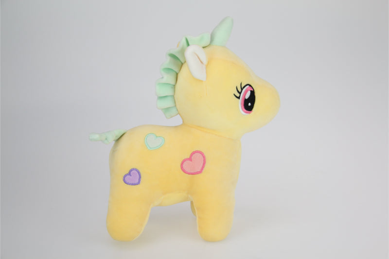 23cm PLUSH Yellow Unicorn Standing