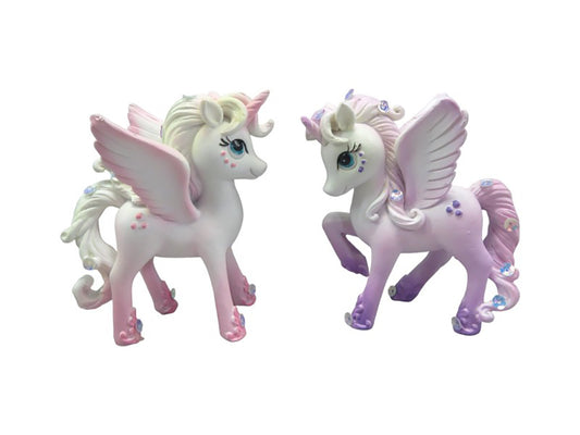 Set of Two Standing Jewelled Pretty Unicorns