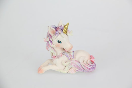 Set of Two Unicorns Sitting with Butterfly