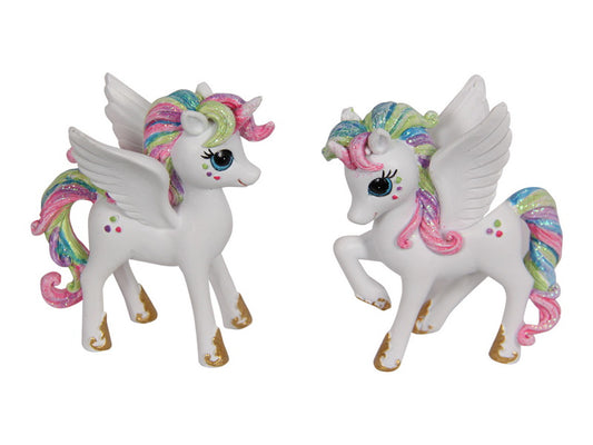 Set of Two Rainbow Unicorn Pegasus Coloured