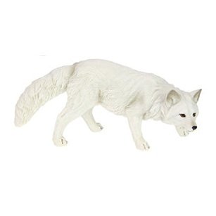 Standing White Wolf Looking Down 23 cm long