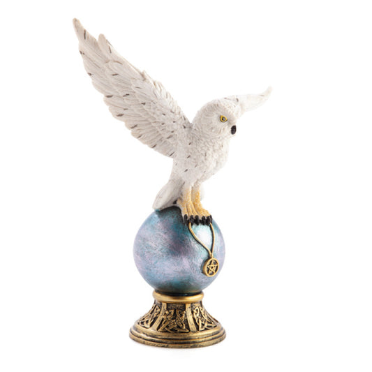 Snowy Owl Crystal Ball Figurine