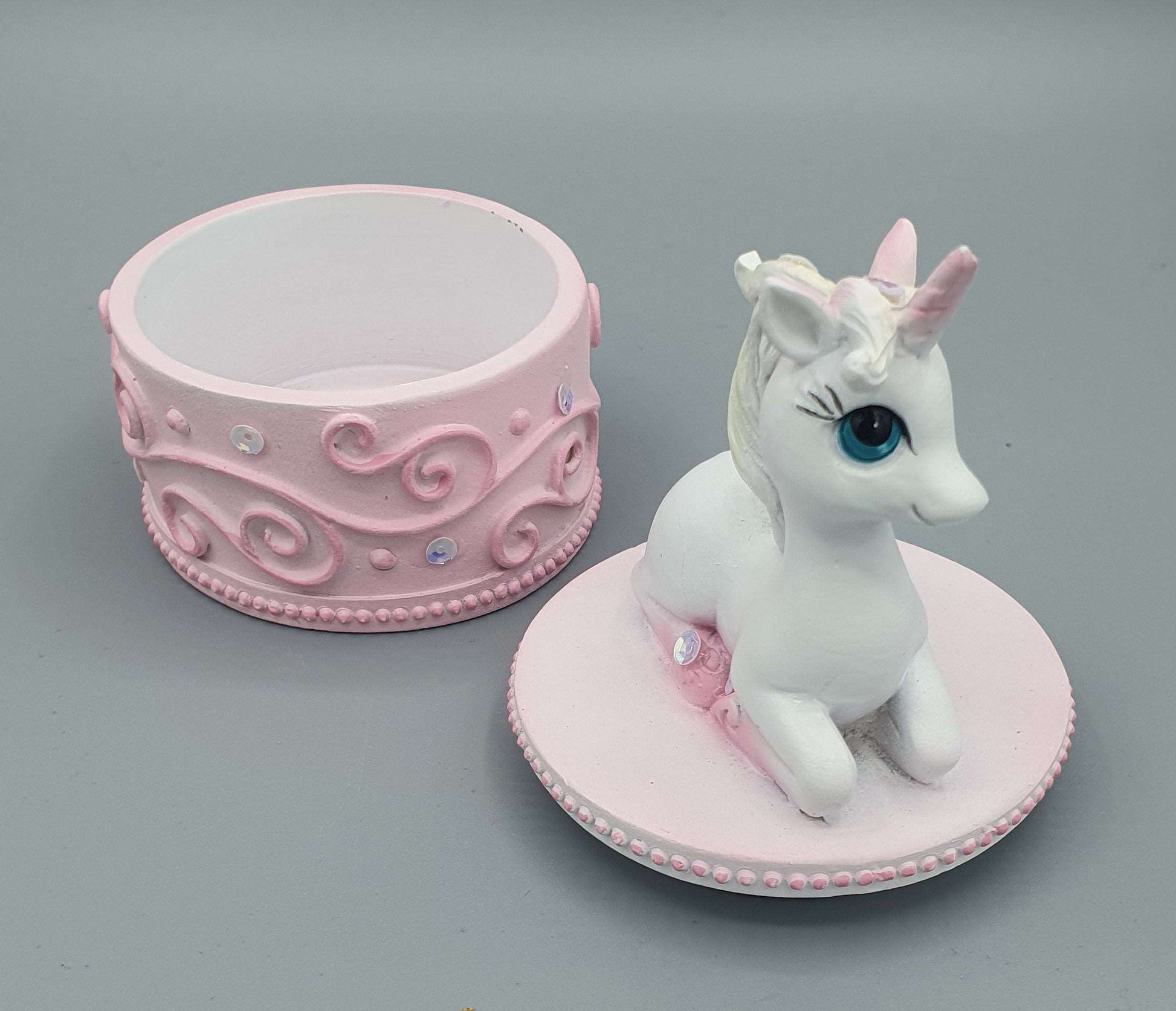 Jewelled Unicorn Pin Box Pink Design