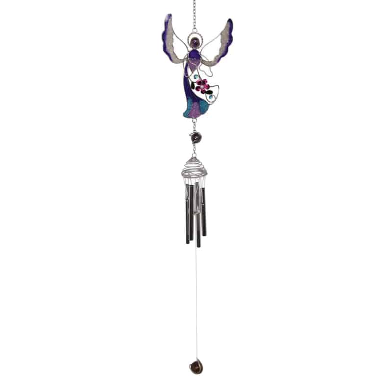 Dancing Angel Windchime - Multicoloured with Purples, Silver and Blues