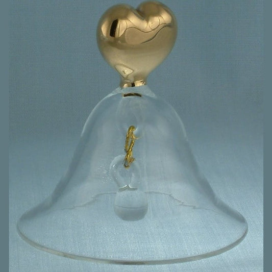Bell with Heart- Miniature Glass Figurine