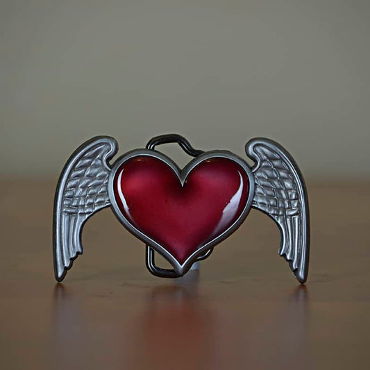 Love Heart with Wings Belt Buckle