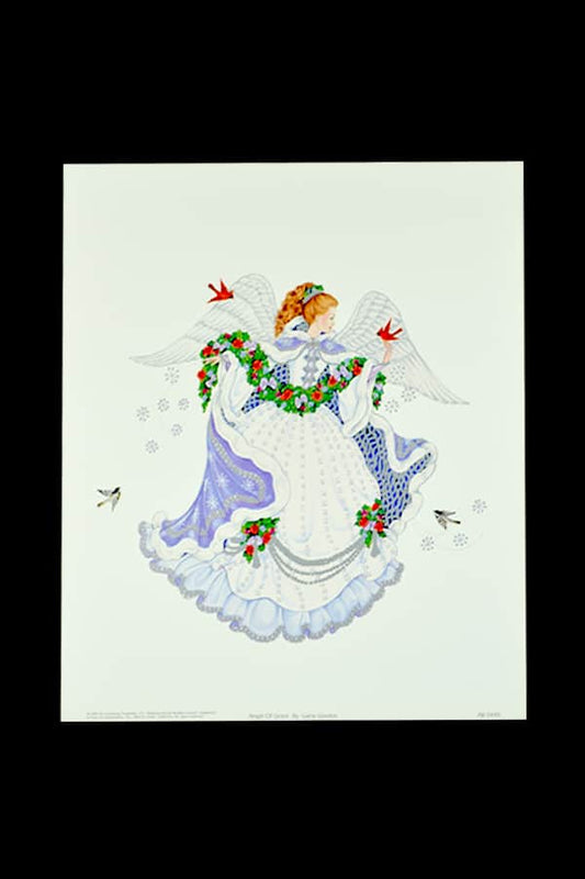 Angel of Grace in Blue/White Gown Wall Print with Cardboard Matt Frame