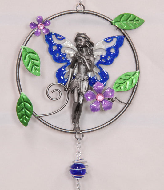 Pewter Fairy in Ring Windchime