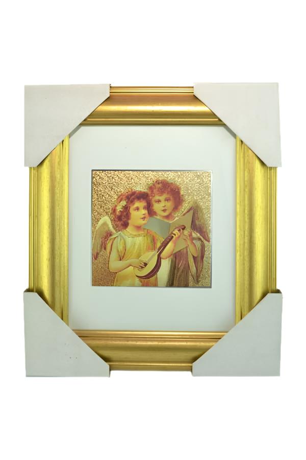 Victorian Angels Gold Framed Foiled Print