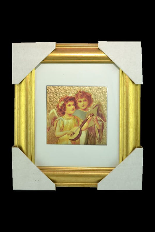 Victorian Angels Gold Framed Foiled Print