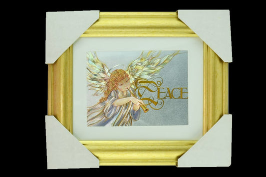 Angel of Peace Gold Framed Foiled Print
