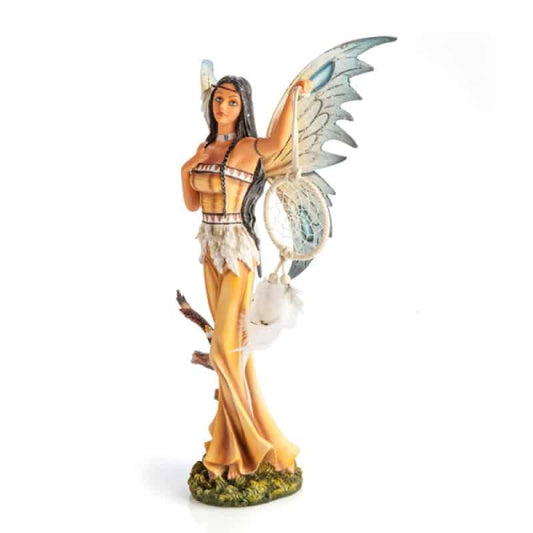 Fairy with DREAMCATCHER and Owl Companion Figurine