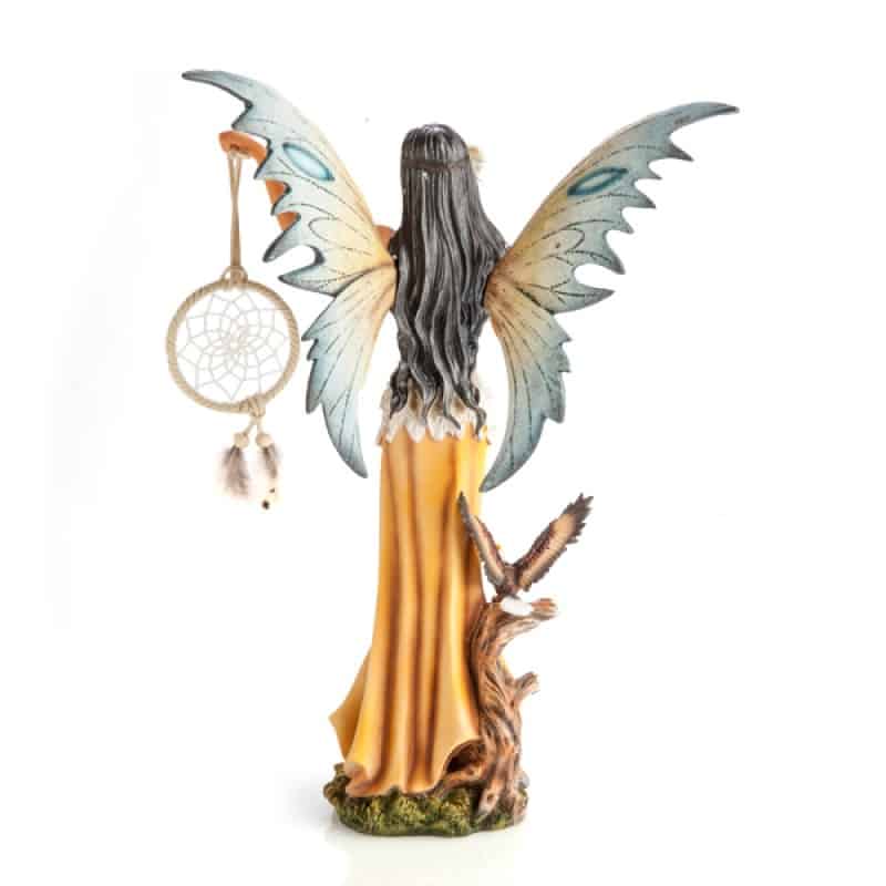 Fairy with DREAMCATCHER and Owl Companion Figurine