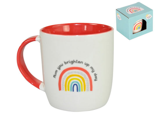 Rainbow Mug "Mum you brighten up my day" - Gift Boxed