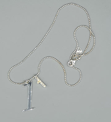 Numerology Number 1 Charm Necklace with 44 cm silver chain in Gift Box.