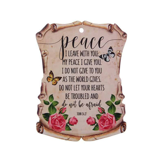 Inspirational Scroll Plaque "Peace...I leave with you..."