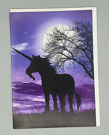 Fantasy Card Resting Unicorn by Julie Fain