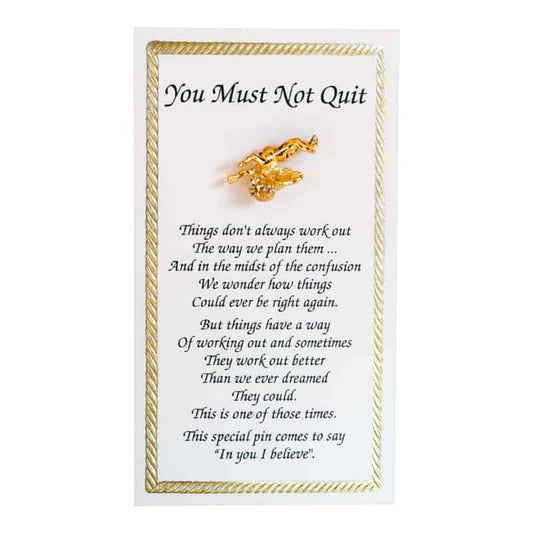 You Must not Quit Angel Lapel Pin with Angel
