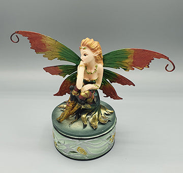Elfin Fairy Sitting Crosslegged Trinket Box