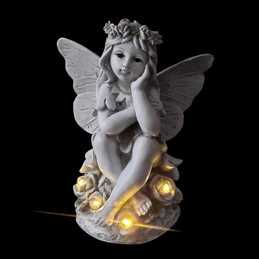 Garden Fairy with LED Light with Painted Accents 19.5cm Tall