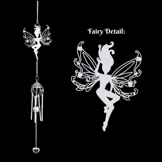 Fairy Windchime 70cm Long - Silver Plated