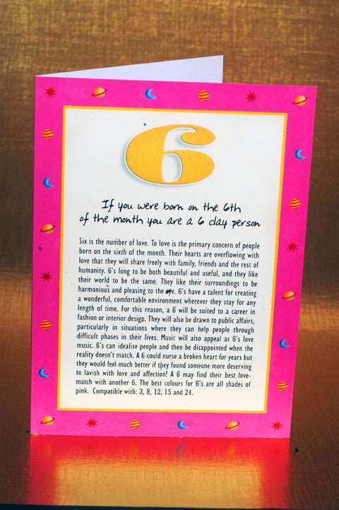 Numerology Birthday Card Packs - Days 6, 7, 8, 9 and 10