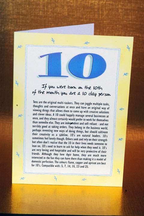 Numerology Birthday Card Packs - Days 7, 9 , 10, 11 and 12
