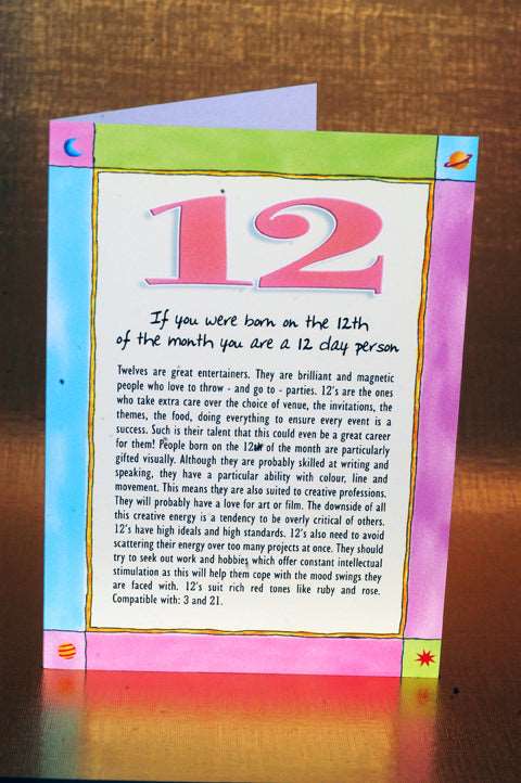 Numerology Birthday Card Packs - Days 7, 9 , 10, 11 and 12