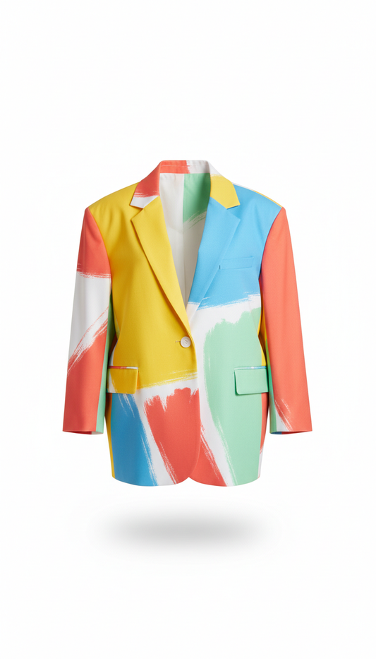 Sky Splash Oversized Blazer