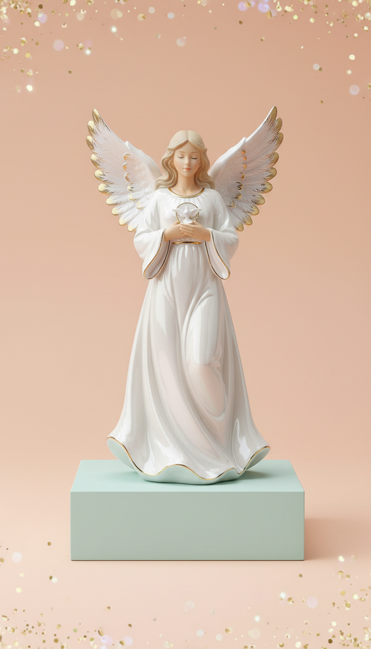 Porcelain Angel Figurine with Star
