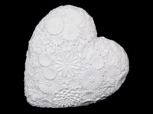 White Heart Trinket Box 14cm wide