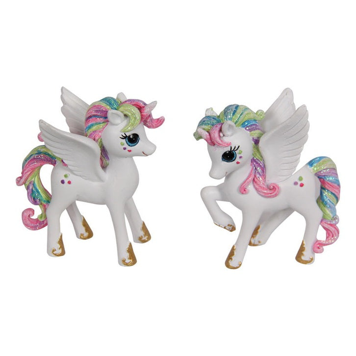 Set of Two Rainbow Unicorn Pegasus Coloured