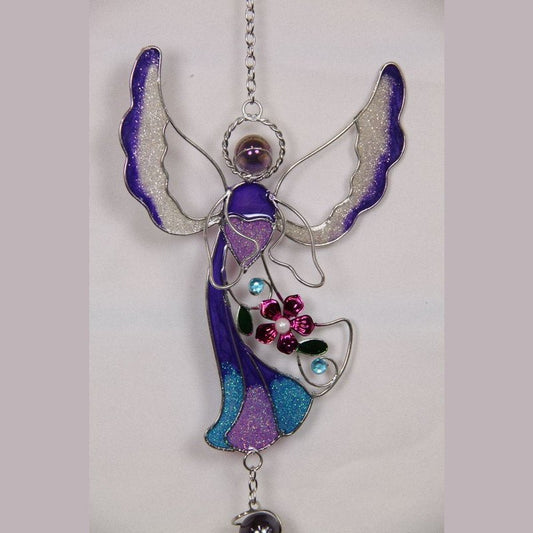 Dancing Angel Windchime - Multicoloured with Purples, Silver and Blues