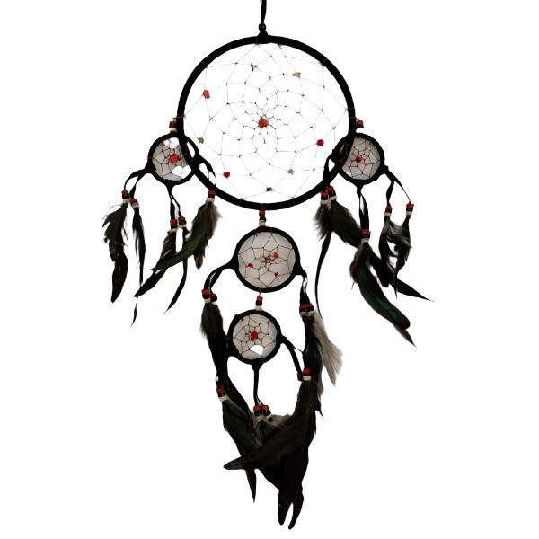 Black Dreamcatcher with Stones