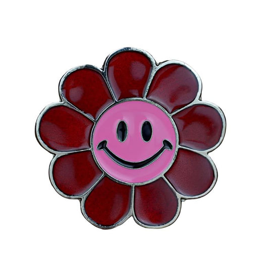 Happy Face in Red Belt Buckle